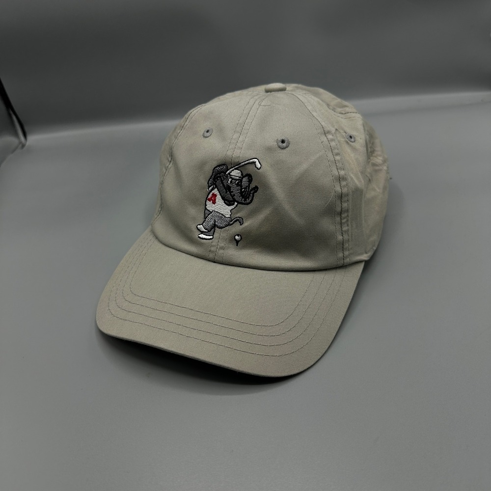 American Needle Mens Golfing Elephant Baseball Hat Khaki Tan Adjustable Dad Cap